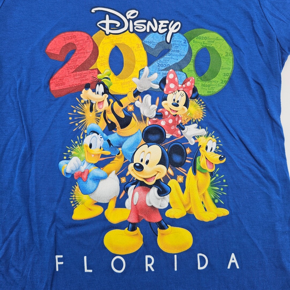 Disney 2020 Mickey Minnie Goofy Donald Pluto Florida Graphic‎ T Shirt Large - Picture 2 of 6